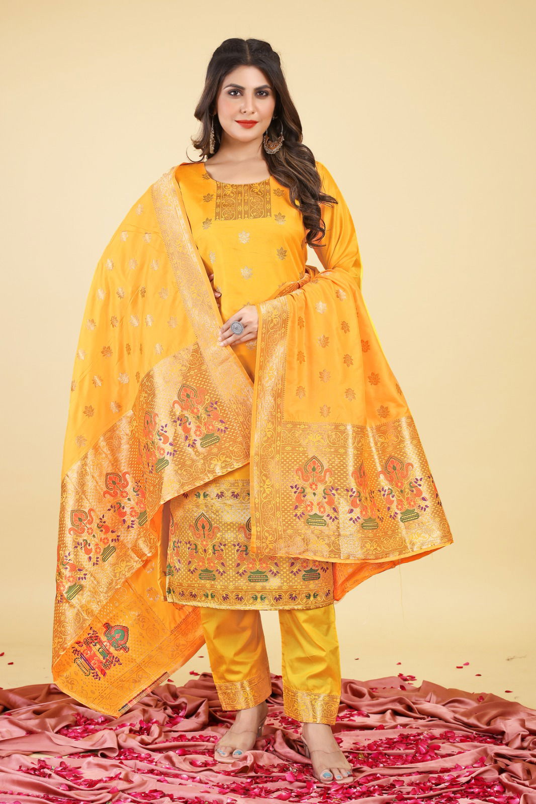 Hina Paithani Suits Silk Dress Material Catalog